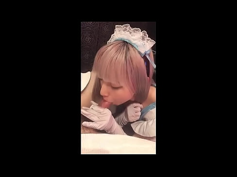 ❤️ Japanese Idol [mayuka], franskur vinnukonubúningur, 1. hluti, blástur og hristur af sér með húðkrem ❤ Klám hjá okkur ﹏